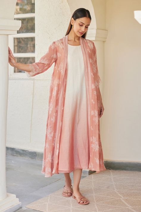 Shop Mulmul, Indian Kurta, Natural Clothing, Ombre Dress, Fashion Sketches Dresses, Sketches Dresses, Satin Color, Cotton Muslin, Fashion App