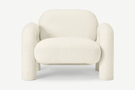 Bobo Accent Armchair, White Boucle | MADE.com Kitchen Accessories Decor, Accent Arm Chairs, Sofa Armchair, Chairs Armchairs, Bed Mattress, Accessories Storage, Santa Maria, Bed Storage, Room Sofa