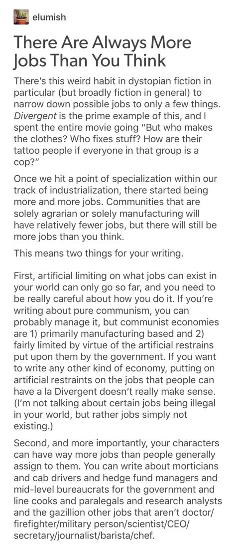 This whole thing makes a lot of sense until you consider automation and robots (the way they are currently being developed). Soon as we get functioning, reasonably-priced-for-a-company semi-trucks, say goodbye to pretty much every single driving-based job ever--which is something like 40% of the American workforce or whatever. There won't be any jobs because the competition is too fierce, and companies want to consolidate job roles to reduce costs (read, wages). Writing Medieval Fiction, Jobs For Ocs, Jobs For Characters Ideas, Medieval Jobs, Fantasy Jobs, Royal Knight, Writing Inspiration Tips, Writing Plot, Writing Inspiration Prompts