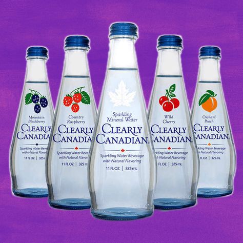 Clearly Canadian is back to tell Lacroix who's boss Clearly Canadian, Alcohol Detox, Evian Bottle, Juicing For Health, Old Bottles, Flavored Water, Cocktail Making, Sparkling Water, Real Simple