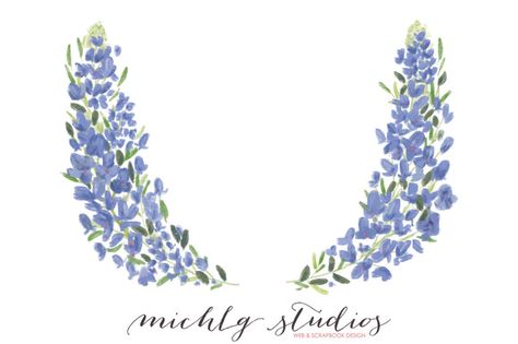 Bluebell Wedding, Bluebonnet Tattoo, Bluebonnet Flower, Logo Frame, Wreath Clip Art, Diy Logo, Png Art, Wood Project, Business Illustration