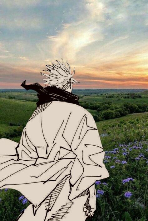 Peaceful Anime Pfp, Gojo Satoru Serious Face, Nature Anime Pfp, Anime Peaceful, Peace Anime, Art Puns, Recent Anime, Animated Wallpapers For Mobile, Fancy Art