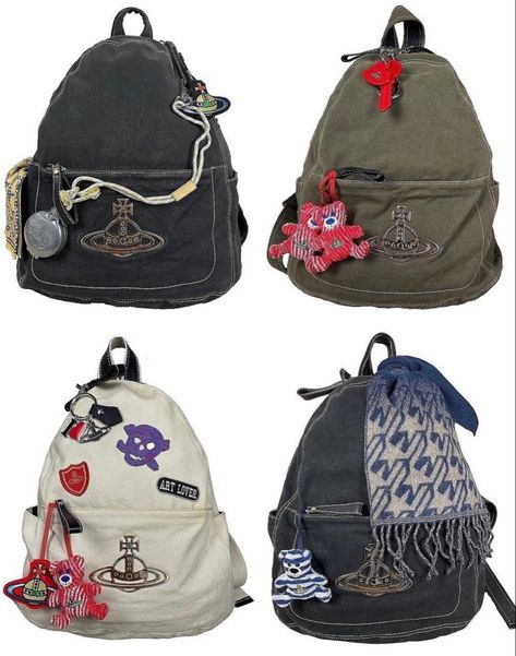 Vivienne Westwood Orb Backpack Vivienne Westwood Orb, Vivienne Westwood Bags, Aesthetic Bags, Pretty Bags, Cool Fits, Cool Backpacks, Cute Bags, Cute Fits, Dream Clothes