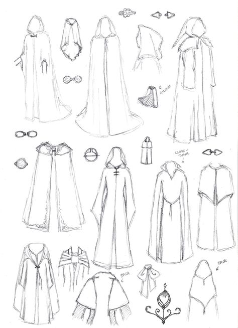 Hooded Cape Drawing, Hooded Robe Drawing, Vampire Cloak Drawing, Hooded Cloak Drawing Reference, Hooded Drawing, Fantasy Cloak Art, Fantasy Clothing Drawing, Hood Drawings, Cape Drawing