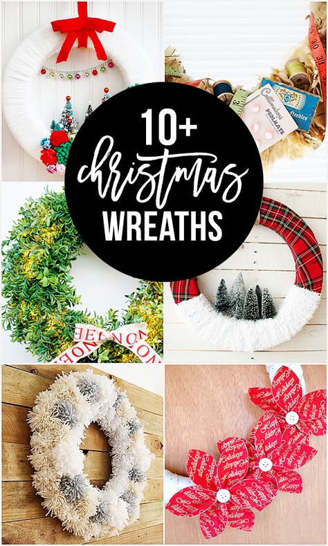 10+ Christmas Wreaths | Party Time! Faux Boxwood, Candy Wreath, Wreath Project, Pizza Pan, Rag Wreath, Christmas Crafts For Gifts, Winter Diy, Beautiful Wreath, Sewing Notions