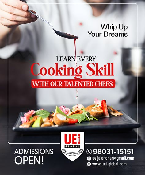 Begin your culinary journey with our cooking classes, perfect for beginners who want to be a pro in the Kitchen! Learn Cooking skills with our talented chefs' guidance and teaching! Contact us: 📲 98031-15151 #UEIGlobal #CookingSkills #CookingMastery #IndustryExperts #Chefs #ChefLife #ExpertTrainers #LearnCooking #CulinaryArts #CareerGoals #Cooking #CookingCareer #KitchenBasics #FoodArt #CookingLovers #BestCookingInstitute #Jalandhar Learn Cooking, Inspirational Relationship Quotes, Teaching Class, Culinary Classes, Cooking Basics, Cooking Class, Cooking Skills, Chef Life, Culinary Arts