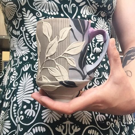 Taylor Sijan on Instagram: “Monday-sized tall mug! I debated posting this because of how busy my dress is in the background, but disappearing into the layers of…” Tall Mug, My Dress, Epiphany, Great Wave, I Dress, Mug, Ceramics, Stone, On Instagram