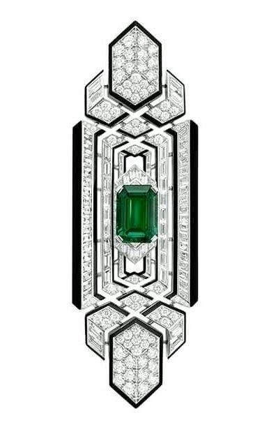 Art Deco Inspired Jewelry, Art Deco Jewellery Design, Jewelry Mood Board, Black Diamond Pendant, Art Deco Jewelry Vintage, Art Deco Brooch, French Jewelry, Zambian Emerald, Art Nouveau Jewelry