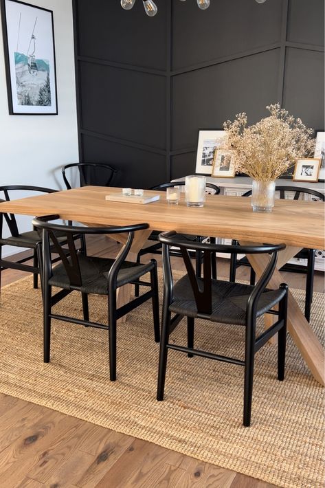 Etta Wishbone Side Chair (Set of 2) curated on LTK Black Wishbone Chair Dining Room, Light Table Black Chairs, Black Wishbone Dining Chairs, Wishbone Chair Dining Room, Wishbone Chair Dining, Black Wishbone Chair, Chair Dining Room, Basement Living, Kitchen Dinning