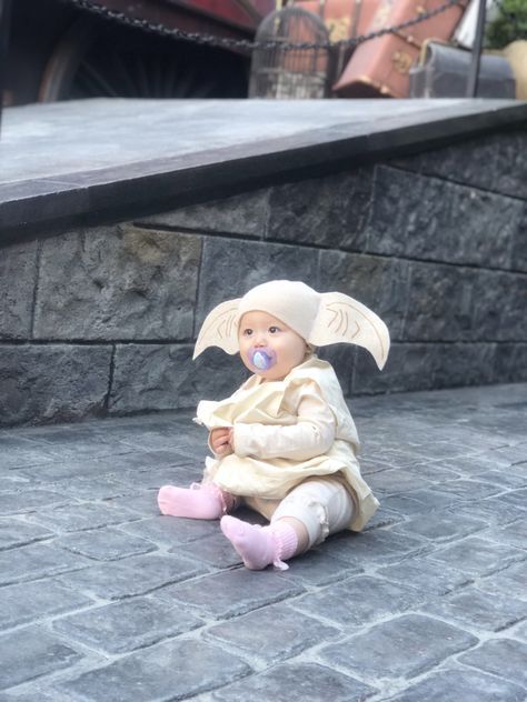 Dobby Harry Potter Costume, Infant Dobby Costume, Doby The House Elf Baby Costume, Doby Costume Diy, Diy Dobby Costume, Dobby Costume, Beige Beanie, Beige Pillow, Beige Outfit