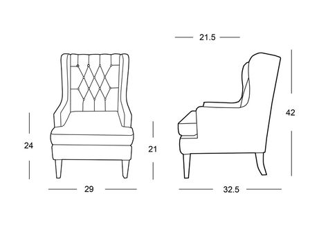 Argenta Button Tufted Wingback Chair Furniture Design Chair, Wingback Armchair, Design Chair, Sofa Set Designs, Set Designs, Umbrella Stands, Chair Dimensions, Coat Racks, Wing Chair