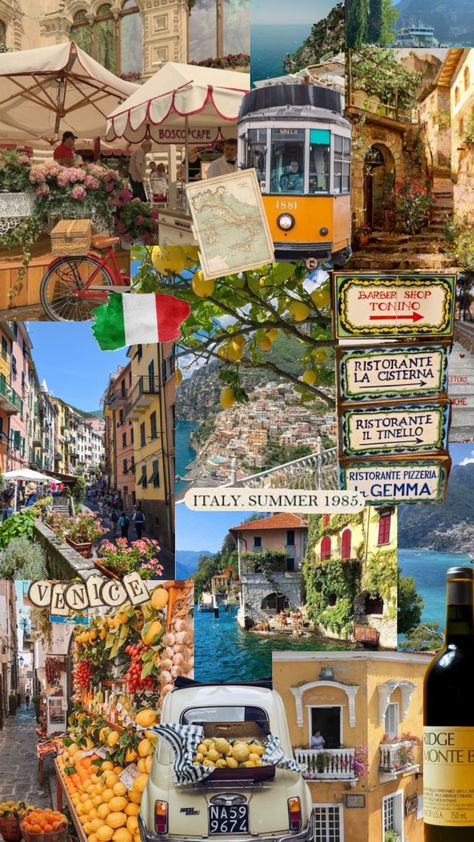 Summer In Italy Aesthetic, Italia Aesthetic, Italian Wallpaper, Romantic Italian, Italy Vibes, Summer Wallpapers, Italian Aesthetic, Travel Collage, Write Your Name