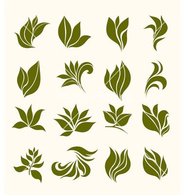 Set silhouettes stylized leaves vector 4106826 - by Orhideia on VectorStock® Stylized Texture, Stylized Leaf, Bus Games, Glass Painting Designs, Leaf Drawing, Leaves Vector, Painting Designs, Plant Illustration, Bracelet Crafts