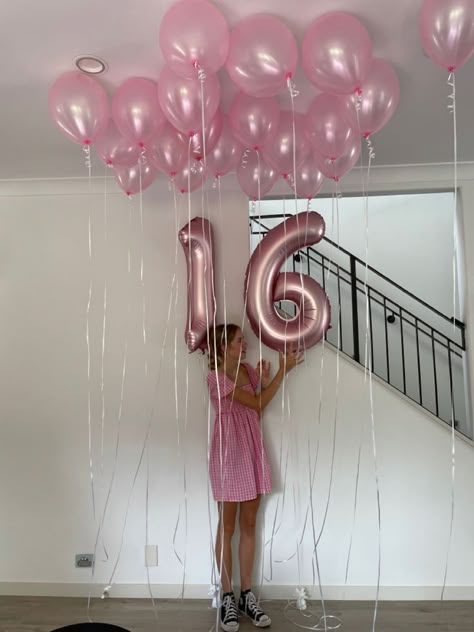 Pink Sweet 16 Balloons, Sweet 16 At Home Party Ideas Pink, Things To Have At A Sweet 16, Sweet 16 Aesthetic Party Pink, Pink Out Sweet 16, Pink Birthday Party Backdrop, Sweet 16 Decorations At Home, Light Pink Party Theme, Light Pink Birthday Party Aesthetic