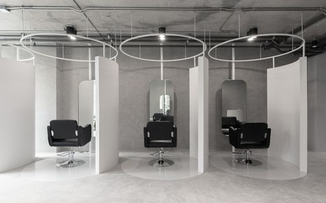 Spa Studio, Barbershop Design, Open Ceiling, Hair Salon Decor, Spa Interior, Beauty Salon Interior, Salon Interior Design, Retail Design Blog, Floor Colors