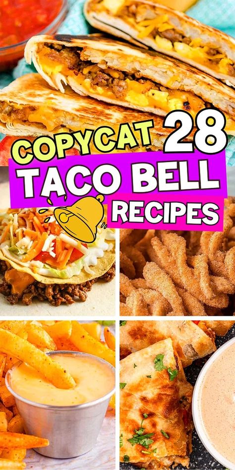 28 Taco Bell Copycat Recipes That'll Have You Ditching Drive-Thru Taco Bell Copycat Recipes, Taco Bell Recipe, Homemade Taco Bell, Crunchy Tacos, Taco Bell Copycat, Taco Bell Recipes, Crunch Recipe, Copykat Recipes, Copycat Restaurant Recipes