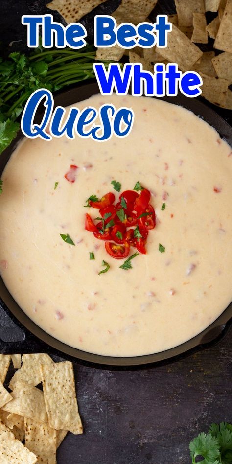 Scoop up a deliciously cheesy, perfectly smooth bite of this homemade Crock Pot White Queso Dip. It's easy to make in your slow cooker. Drawing inspiration from classic Mexican flavors, this dip delivers an authentic, restaurant-style experience right in your own home. Ideal for any social gathering, its rich and creamy texture is sure to win over everyone. Whether it's game day or a casual get-together, this queso dip is the perfect blend of convenience and irresistible taste. Cooker Drawing, Crockpot Queso Recipe, Easy Crockpot Dips, Queso Dip Mexican, Queso Dip Easy, Crockpot Dip, Mexican White Cheese Dip, Mexican White Cheese, Crock Pot Queso