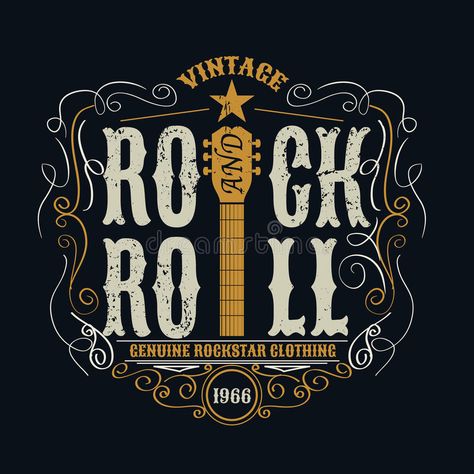 Roll Logo, Classic Rock Tshirts, Rock N Roll Art, Rock Vintage, Typographic Poster, Rock N’roll, Music Logo, Rock Posters, Vintage Rock