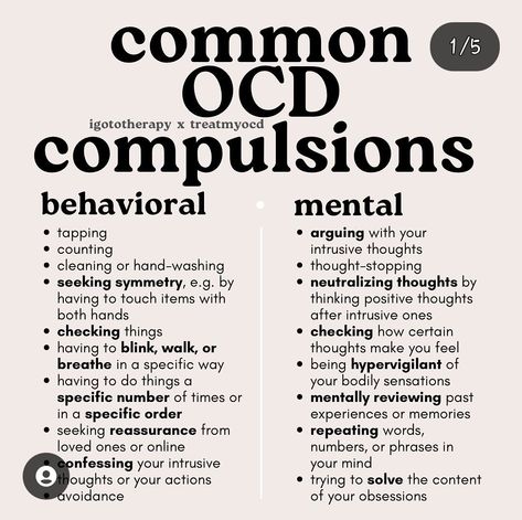 Ocd Thoughts, Ocd Therapy, Go To Therapy, Think Positive Thoughts, Mental Health Facts, Mental Health Therapy, Therapy Worksheets, Mental Disorders, Mental And Emotional Health