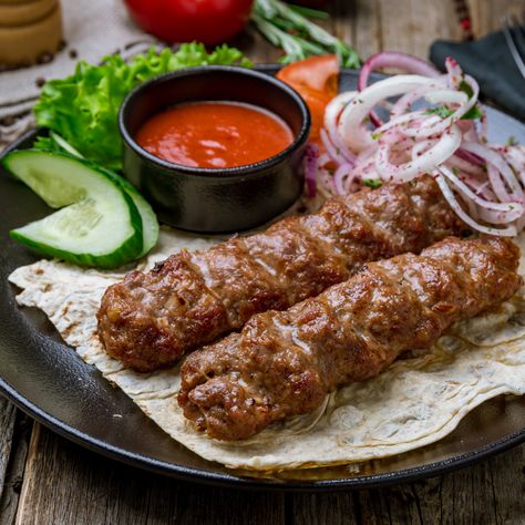 To create a delicious kabob, you need to prepare it right. But we’re here to do all the heavy work for you! Our Prepared food category offers the best Lula kebab. We’ll deliver it to your door, and you can enjoy it with #Adjika or #Zakuson Shishkebob sauce! #YUMMY #preparedfood #foodie #foodporn #sauce #kabob #deliveryfood #shishkebob Kebab Aesthetic, Lula Kebab, Frozen Prepared Meals, Persian Chicken, Meat Skewers, Beef Skewers, Kebab Recipes, Vegan Curry, Prepared Food