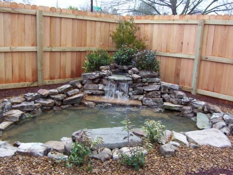 Small Backyard Ponds, Backyard Waterfall, Backyard Pond, Small Pond, Fountains Backyard, Garden Waterfall, Pond Waterfall, Natural Pond, Pond Landscaping