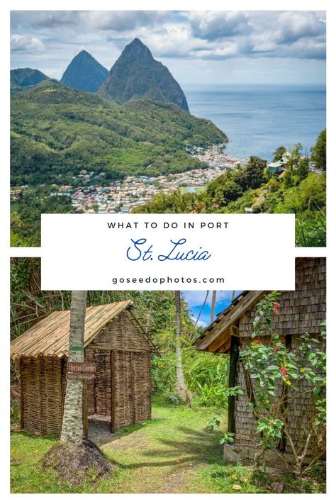 Looking for inspiration for your port day in St. Lucia? Look no further. Read about our day exploring the island at GoSeeDoPhotos.com At Lucia, St Lucia Island, St Lucia, Wonderful Places, I Saw, One Day, Travel Tips, Places To Visit, Natural Landmarks