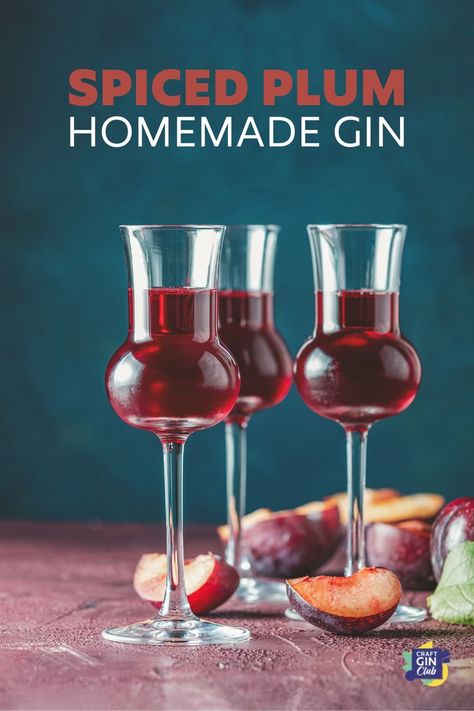 3 glasses with homemade plum gin Plum Gin, Homemade Liqueur Recipes, Gin Recipe, Flavored Alcohol, Christmas Gin, Homemade Alcohol, Flavoured Gin, Plum Recipes, Homemade Liquor