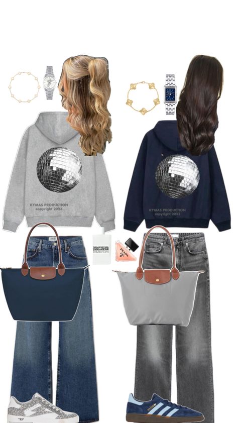 Pull kymas -pliage long champs Friends Outfit, Matching Outfits Best Friend, Simple Outfits For School, Best Friend Outfits, Twin Outfits, Bff Outfits, Outfit Inspo Casual, Weekly Outfits, Stockholm Fashion