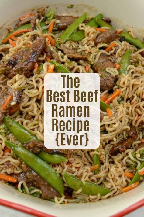 Easy Beef Ramen, Beef Ramen Recipe, Ramen Noodles Recipe, Ramen Noodle Recipes Easy, Beef Ramen, Easy Ramen, Garlic Beef, Top Ramen, Ground Beef Stroganoff