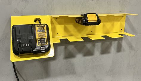 Dewalt Battery Charging Station, Dewalt Battery Storage, Dewalt Charging Station, Battery Charging Station, Dewalt Battery, Workshop Inspiration, Bulletproof Clothing, Power Tool Storage, Flatbed Truck