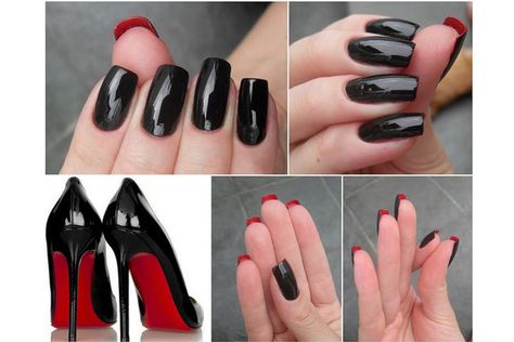 Louboutin Nails, Red Bottom Nails, Nail Art Salon, Get Nails, Nail Art Summer, Cool Nail Art, Nail Trends, Black Nails, Trendy Nails