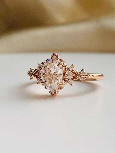 Ethereal Wedding Ring, Lozenge Engagement Ring, Untraditional Wedding Rings, Marquee Engagement Rings, Whimsical Engagement Ring, Nature Inspired Engagement Rings, Fairytale Engagement Rings, Fairytale Ring, Engagement Ring Gold