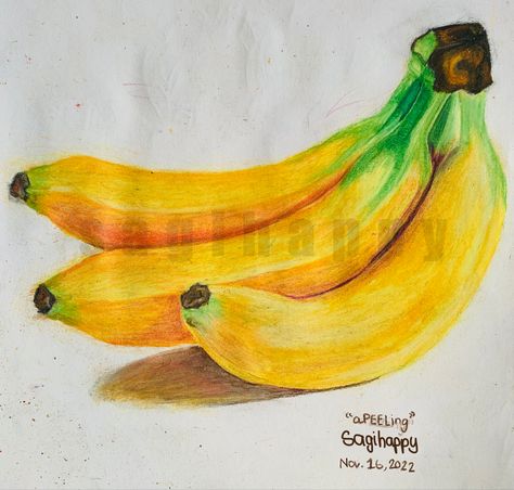 Quite “aPEELing” haha… 🍌🐵💛 #banana #art #yellow #smallartist #realism #drawing Banana Drawing, Self Drawing, Banana Painting, Drawing Study, Banana Art, Ganesh Wallpaper, Drawing Studies, Art Yellow, Pencil Crayon