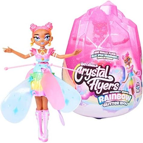 Hatchimals Pixies, Crystal Flyers Rainbow Glitter Idol Magical Flying Toy Doll with Lights, Kids Toys for Girls Ages 6 and up : Amazon.ca: Everything Else Pixie Doll, Pixies Fairies, Crystal Egg, Flying Toys, Rainbow Dress, Rainbow Glitter, Toy Doll, Polly Pocket, Great Birthday Gifts