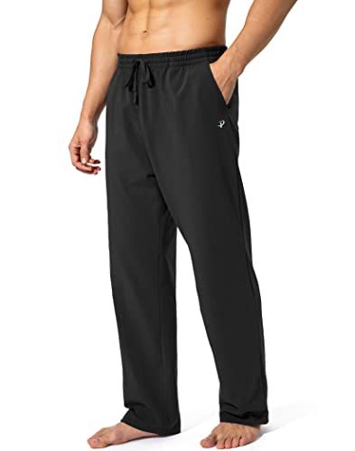 Pudolla Men's Cotton Yoga Sweatpants Athletic Lounge Pants Open Bottom Casual Jersey Pants for Men with Pockets Yoga Sweatpants, Lounge Sweatpants, Yoga Pants Men, Mens Athletic Pants, Cotton Sweatpants, Jersey Pants, Pants For Men, Yoga For Men, Athletic Pants