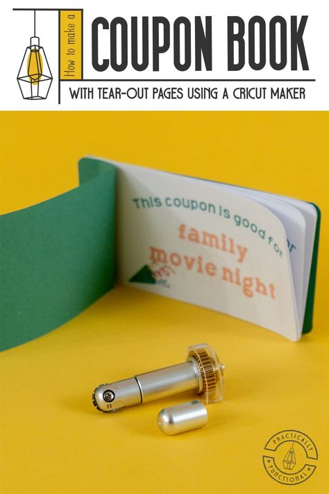 Learn how to make a birthday coupon book with a Cricut Maker. Personalize the coupons with your own text, then customize the cover with the fine debossing tip and use the basic perforation blade to make easy tear-out pages! The post How To Make A Birthday Coupon Book With A Cricut Maker is a post by Jessi Wohlwend and appeared first on Practically Functional! How To Make A Coupon Book Diy, How To Make A Coupon Book, Diy Coupon Book, Coupon Books For Boyfriend, Coupon Book Diy, Homemade Journal, Coupons For Boyfriend, Cricut Birthday, Diy Coupons