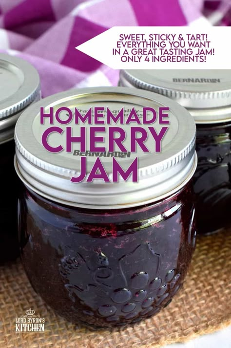 Cherry Jelly Recipe, Sweet Cherry Jam, Homemade Cherry Jam, Cherry Jam Recipe, Cherry Jelly, Cherry Jam Recipes, Homemade Jams, Cherry Preserves, Jam Recipes Homemade