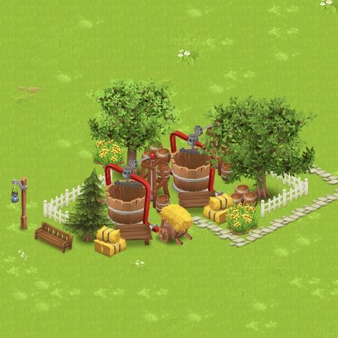 Hay Day Farm Design Beginner, Hay Day Full Farm Design, Hay Day Feed Mill Design, Hay Day Entrance Design, Hay Day Barn And Silo Design, Hayday Design Ideas, Hay Day Design Ideas, Hayday Decoration Ideas, Cute Hay Day Farms