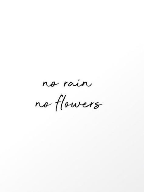 Bo Rain No Flowers Tattoo, No Rain No Flowers Cursive, No Rain No Flowers Tattoo Simple, No Rain No Flowers Tattoo, Sunshine Tattoo, Favorite Tattoos, Flower Words, Tattoo Board, Tattoo Now