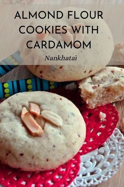 Indian Shortbread Cookies, Cookies Recipes Indian, Cardamom Recipe, Indian Cookies, Cardamom Cookies, Almond Meal Cookies, Almond Flour Cookies, Eat Something, Shortbread Cookie Recipe