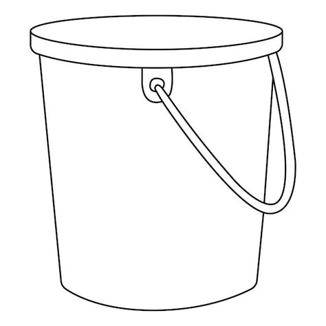 Vector bucket outline vector on white ba... | Premium Vector #Freepik #vector #outline #outline-illustration #line-illustration #line-drawing Bucket Drawing Simple, How To Draw A Bucket, Bucket Doodle, Bucket Tattoo, Bucket Illustration, Bucket Drawing, Ikea Instructions, Simple Line Tattoo, Vip Ticket