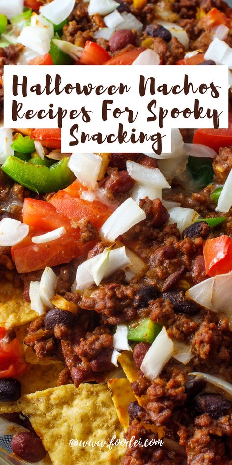 Looking for fun and festive Halloween nacho recipes? 😋 Look no further! We've got the most boo-tiful and scrumptious nacho creations that will make your spooky party a hit! 👻 Click for some spook-tacular inspiration! 🕷️ Halloween Nachos Ideas, Spooky Nacho Bar, Halloween Nacho Bar Ideas, Spooky Nachos, Halloween Nacho Bar, Halloween Nachos, Nachos Recipes, Nacho Recipes, Bunco Ideas