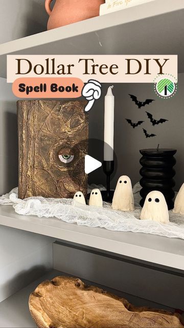 Emma Villaneda on Instagram: "👁️ Ready to cast spells!📖🔮

What do you think of this Halloween DIY?! 

📸👇🏻 SHOPPING list:
🛒 Dollar Tree Book 
🛒 Dollar Tree Eyeballs
🛒 Dollar Tree Tissue Paper
🛒 Dollar Tree Paint (Brown, Black, Gold) 
🛒 Dollar Tree Mod Podge
🛒 Amazon Cordless Hot Glue Gun

SHOP 🛍️ HOT GLUE GUN:
👉🏻Click link in Bio
👉🏻Select Amazon Storefront
👉🏻Shop ‘DIY Materials’ tab! 
•
•
•
•

#dollartree #halloweendecor #diy #craft #halloweendecorations #dupe #design #hocuspocus #bookstagram #spell #salem #homedecor #halloween #interior #homedesign #diy #interiordesign #explorepage #reelvideo #newreel #trending #ghost #dollarstore #kidcrafts #falldecor #fall #spooky #diycrafts #halloweencrafts #seasonal" Halloween Salem Decor, Spell Book Diy How To Make, Indoor Halloween Decor Ideas Dollar Tree, Diy Halloween Picture Frames Ideas, Diy Apothecary Cabinet Dollar Tree, Dollar Tree Eyeball Craft, Halloween Dollarstore Diy, Easy Diy Halloween Crafts For Kids, Halloween Spell Books Diy