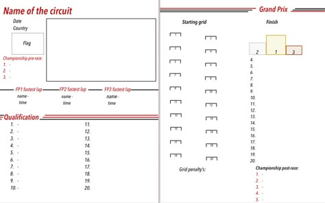 My selfmade tracker for the f1 season Formula One Journal, F1 Notebook Ideas, Formula 1 Journal Ideas, F1 Race Journal, F1 Journal Ideas, F1 Template, Formula 1 Journal, F1 Bullet Journal, F1 Bingo