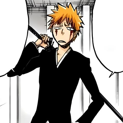 Ichigo Kurosaki Manga Icon, Ichigo Kurosaki Icons, Ichigo Zangetsu, Bleach Colored Manga, Bleach Pfps, Ichigo Manga, Anime Ichigo, Bleach Anime Ichigo, Bleach Ichigo