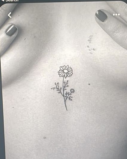 Daisy Hip Tattoos Women, Daisy Tattoos, Arm Drawing, Bone Tattoos, Daisy Tattoo, Hip Tattoos Women, Sternum Tattoo, Side Tattoos, Arm Tattoos For Women