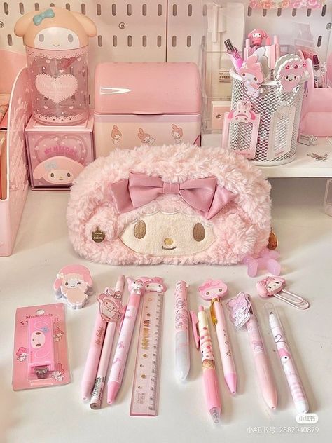 ctto #sanrio #pink #kuromi #pen #pencil #ruler #study #pin #cute #aesthetic Pretty School Supplies, Cute Stationary School Supplies, Cute School Stationary, Hello Kitty Rooms, Soft Pink Theme, Study Stationery, Stationary School, Viria, Cute Stationary