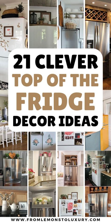 top of the fridge decor ideas Decor On Top Of Fridge, On Top Of Fridge Decor, Top Of Fridge Ideas, Top Of Fridge Organization, Top Of Fridge Decor Ideas, Top Of Fridge Decor, Fridge Top Decor Ideas, Fridge Top Decor, On Top Of Fridge