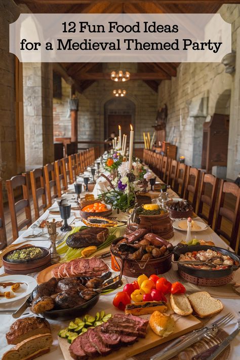 Throwing a medieval-themed party? 🏰✨ Feast like a king with these 12 fun and authentic food ideas! From giant turkey legs to rustic bread and sweet treats, these recipes will transport your guests back to the Middle Ages. 🍗🍷 Perfect for Renaissance fairs, fantasy parties, or a Game of Thrones night! Tap to see the full menu! ⬇️ #MedievalFeast #PartyFoodIdeas Adults Party Theme, Medieval Party, Rustic Bread, Turkey Legs, Fun Food Ideas, A Game Of Thrones, Roasted Meat, Fresh Mint Leaves, In Season Produce