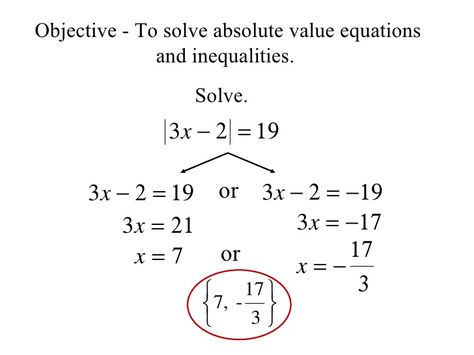 Objective - To solve absolute value equations and inequalities. Two Step Inequalities, Algebra Inequalities, Radical Equations, Solving Equations And Inequalities, Linear Equations And Inequalities, Absolute Value Inequalities, Teaching Inequalities Algebra 1, Absolute Value Equations, Radical Expressions